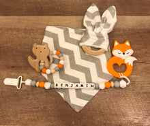 Load image into Gallery viewer, Grey Chevron Premium Teether Gift Set