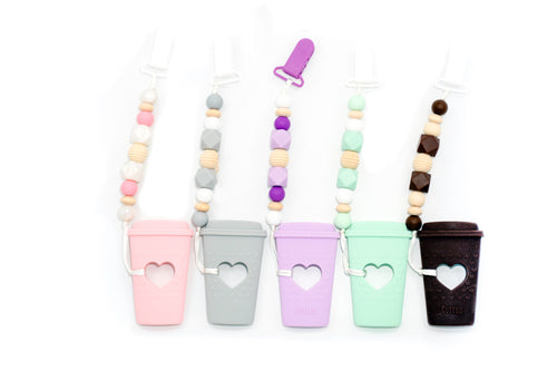 Coffee Cup Teether Toy Clip